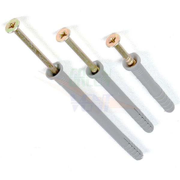 Diblu plastic cu surub cui cap inecat Ø8 lungime 80mm (100 buc.)